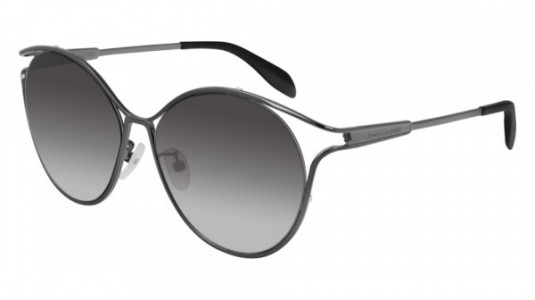 Alexander McQueen AM0210SA Sunglasses, 001 - RUTHENIUM with GREY lenses