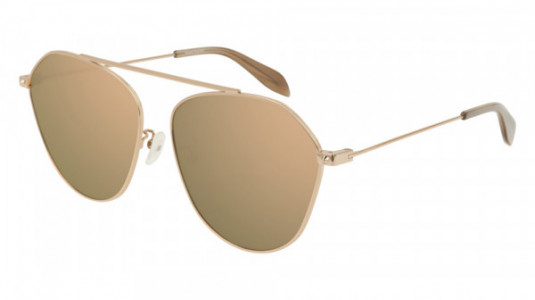 Alexander McQueen AM0212SA Sunglasses, 004 - GOLD with PINK lenses