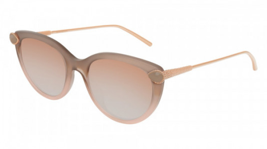 Boucheron BC0082S Sunglasses, 003 - NUDE with GOLD temples and BROWN lenses