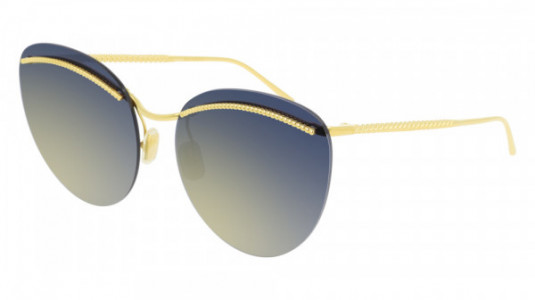 Boucheron BC0085S Sunglasses, 003 - GOLD with BLUE lenses