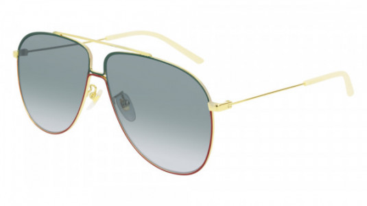 Gucci GG0440S Sunglasses, 004 - GOLD with GREEN lenses