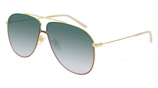 Gucci GG0440S Sunglasses, 008 - GOLD with GREEN lenses