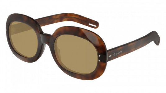 Gucci GG0497S Sunglasses, 002 - HAVANA with YELLOW lenses