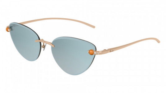 Pomellato PM0068S Sunglasses, 004 - GOLD with BLUE lenses