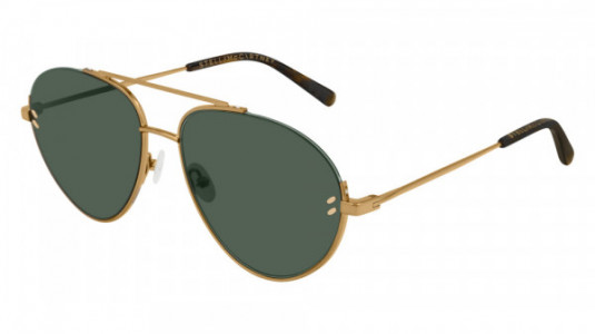 Stella McCartney SC0179S Sunglasses, 001 - GOLD with GREEN lenses