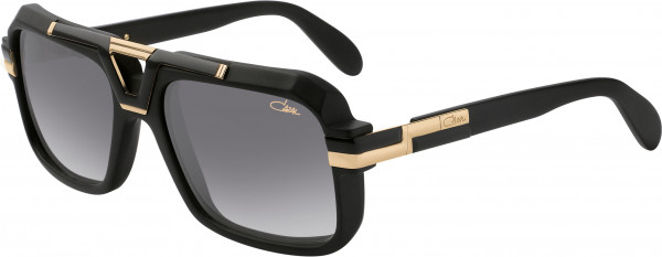 Cazal Cazal Legends 664 Sunglasses, 002 Mat Black-Gold/Grey Gradient Lenses