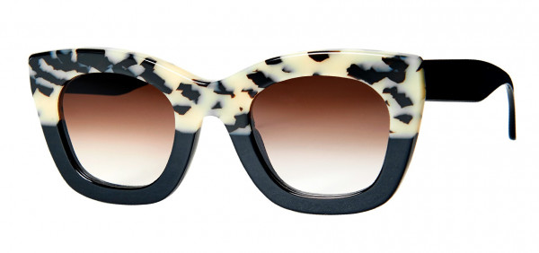 Thierry Lasry CONCUBINY Sunglasses, Black & Off White Tortoise Shell