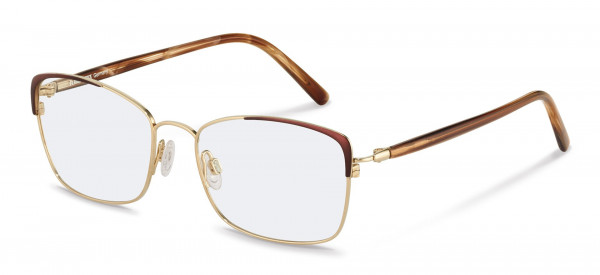 Rodenstock R7087 Eyeglasses, C light gold, brown structured