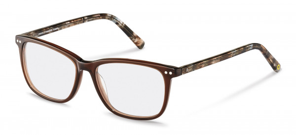 Rodenstock RR444 Eyeglasses, D brown, blue brown structured