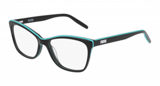 Puma PU0240O Eyeglasses, 008 - BLACK with TRANSPARENT lenses