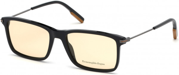 Ermenegildo Zegna EZ5149 Eyeglasses, 001 - Shiny Black, Vicuna / Vicuna Demo Lenses
