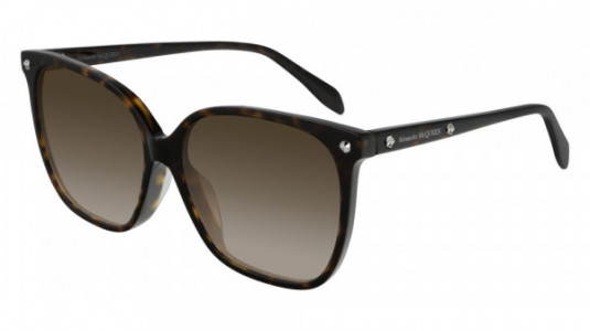 Alexander McQueen AM0188SA Sunglasses, 002 - HAVANA with BROWN lenses