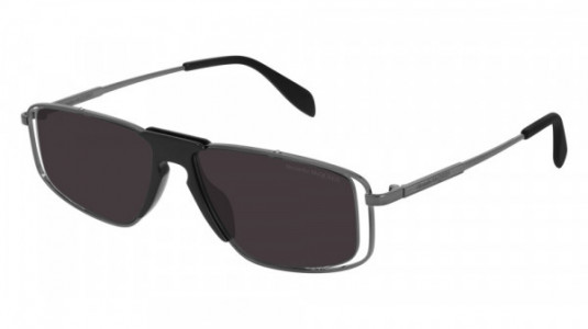 Alexander McQueen AM0198S Sunglasses, 004 - RUTHENIUM with GREY lenses