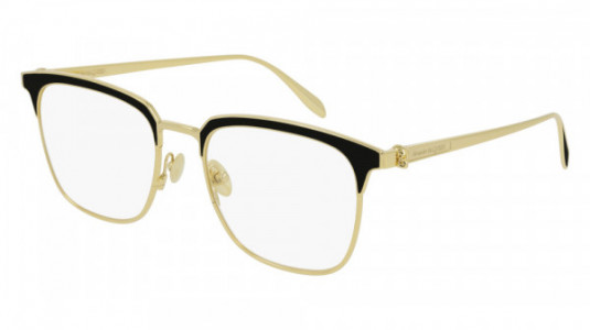 Alexander McQueen AM0202S Sunglasses, 001 - GOLD with TRANSPARENT lenses