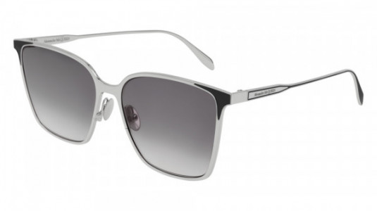 Alexander McQueen AM0205S Sunglasses, 002 - SILVER with GREY lenses