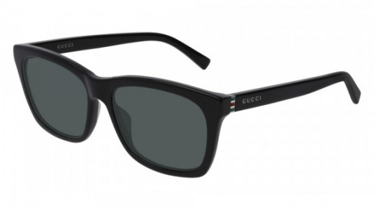 Gucci GG0449S Sunglasses, 002 - BLACK with RUTHENIUM temples and GREY polarized lenses