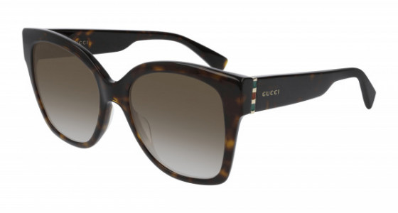 Gucci GG0459S Sunglasses, 002 - HAVANA with GOLD temples and BROWN lenses