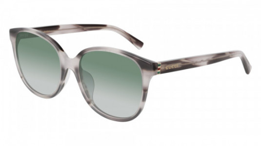 Gucci GG0461SA Sunglasses, 005 - HAVANA with GOLD temples and GREEN lenses