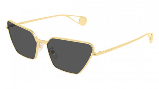 Gucci GG0538S Sunglasses, 001 - GOLD with GREY lenses