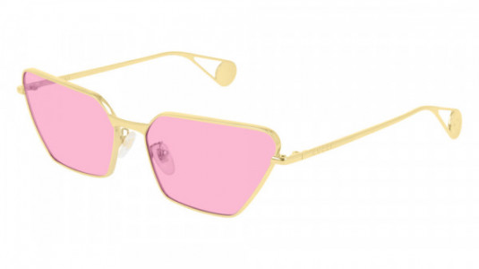 Gucci GG0538S Sunglasses, 005 - GOLD with PINK lenses