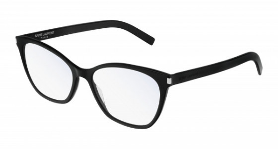 Saint Laurent SL 287 SLIM Eyeglasses, 001 - BLACK with TRANSPARENT lenses