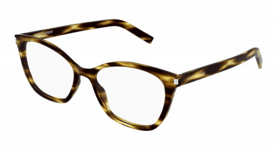 Saint Laurent SL 287 SLIM Eyeglasses, 007 - HAVANA with TRANSPARENT lenses
