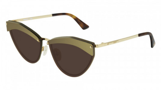 McQ MQ0208S Sunglasses, 002 - GOLD with BROWN lenses
