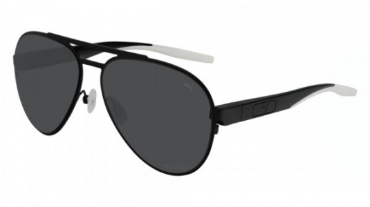 Puma PU0220S Sunglasses, 001 - BLACK with SMOKE polarized lenses