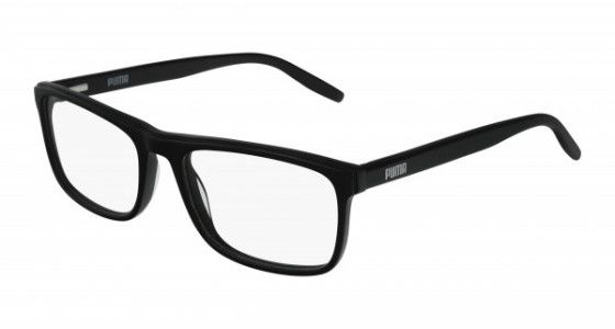 Puma PU0238O Eyeglasses, 001 - BLACK with TRANSPARENT lenses