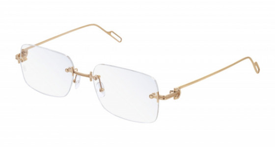 Cartier CT0171O Eyeglasses, 001 - COPPER with GOLD temples and TRANSPARENT lenses
