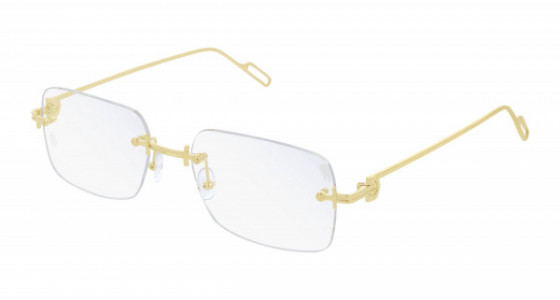 Cartier CT0171O Eyeglasses, 003 - GOLD with TRANSPARENT lenses