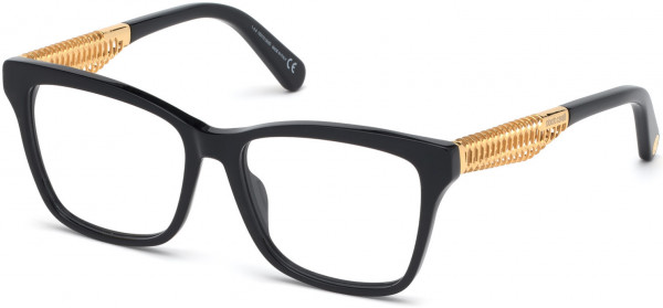Roberto Cavalli RC5089 Eyeglasses, 001 - Shiny Black, Shiny Pink Gold