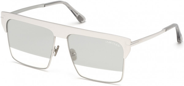 Tom Ford FT0706 West Sunglasses, 18C - White Gold Plated/ Clear W. White Gold Plated Flash Lenses