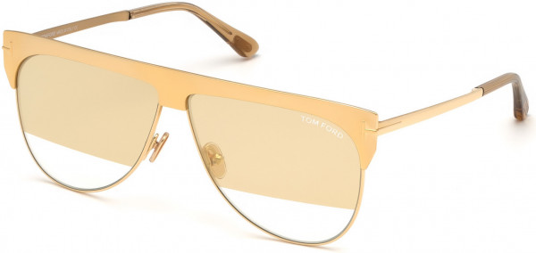 Tom Ford FT0707 Winter Sunglasses, 30G - Yellow Gold Plated/ Clear W. Yellow Gold Plated Flash Lenses