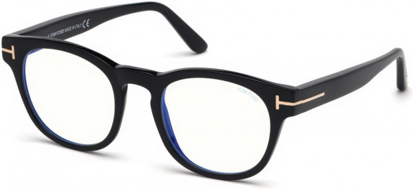 Tom Ford FT5543-F-B Eyeglasses, 001 - Shiny Black, Shiny Rose Gold  