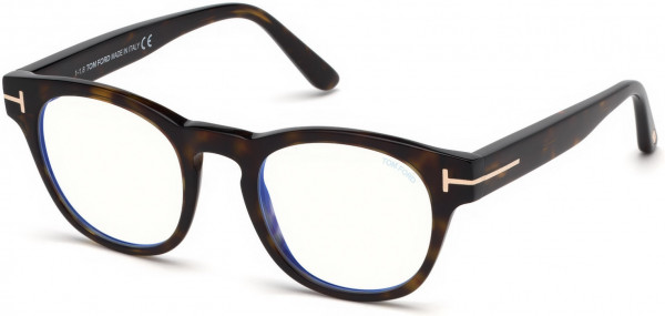 Tom Ford FT5543-F-B Eyeglasses, 052 - Shiny Dark Havana, Shiny Rose Gold  