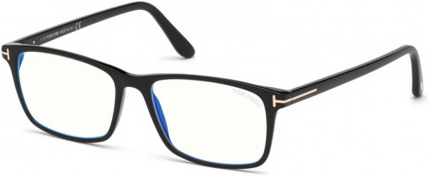 Tom Ford FT5584-B Eyeglasses, 001 - Shiny Black, Rose Gold 