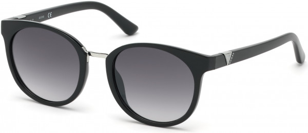 Guess GU7601 Sunglasses, 01B - Shiny Black / Gradient Smoke Lenses