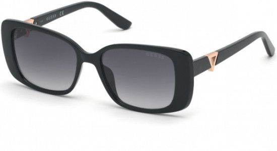 Guess GU7631 Sunglasses, 01B - Shiny Black  / Gradient Smoke
