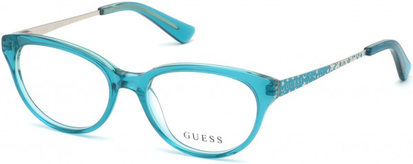 Guess GU9185 Eyeglasses, 087 - Shiny Turquoise