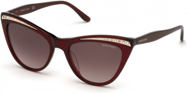 GUESS by Marciano GM0793 Sunglasses, 66F - Shiny Red / Gradient Brown Lenses