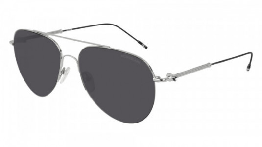 Montblanc MB0037S Sunglasses, 001 - SILVER with GREY lenses