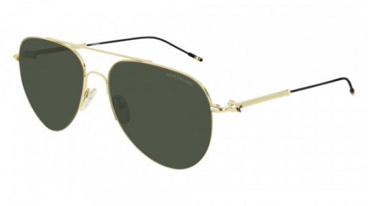 Montblanc MB0037S Sunglasses, 002 - GOLD with GREEN lenses