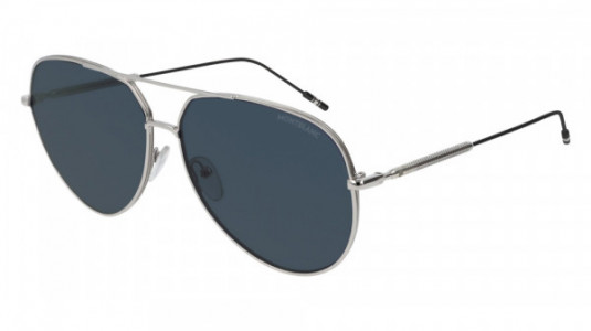 Montblanc MB0045S Sunglasses, 004 - SILVER with BLUE lenses