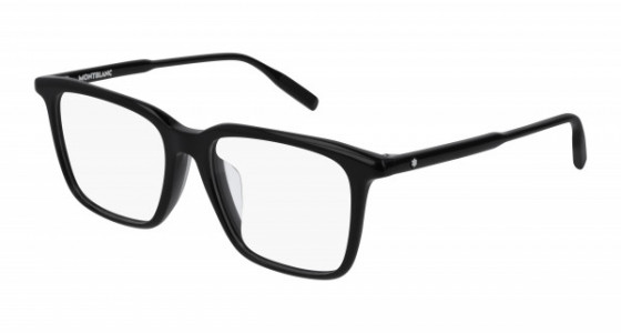 Montblanc MB0011OA Eyeglasses, 001 - BLACK with TRANSPARENT lenses