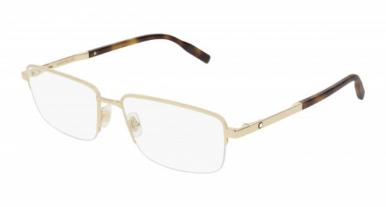 Montblanc MB0020O Eyeglasses, 003 - GOLD with TRANSPARENT lenses