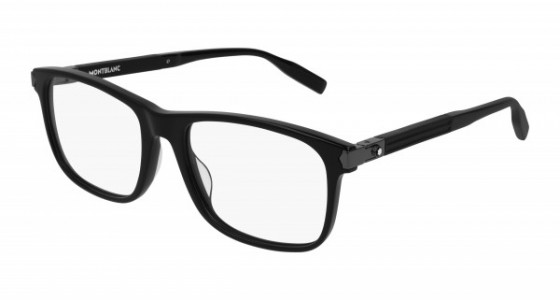 Montblanc MB0035O Eyeglasses, 005 - BLACK with TRANSPARENT lenses