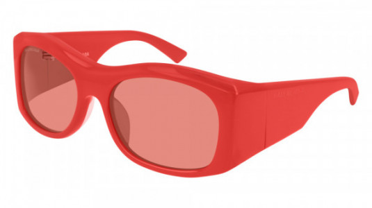 Balenciaga BB0001S Sunglasses, 001 - RED with RED lenses