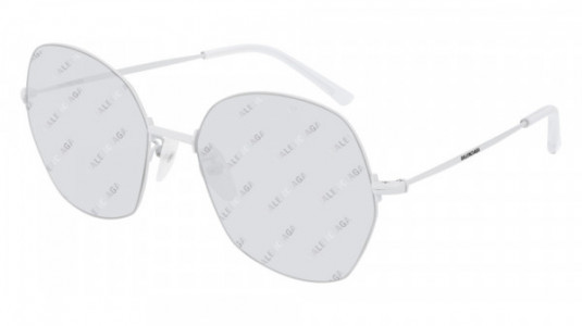 Balenciaga BB0014S Sunglasses, 006 - WHITE with GREY lenses