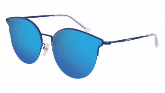 Balenciaga BB0021SK Sunglasses, 003 - BLUE with BLUE lenses